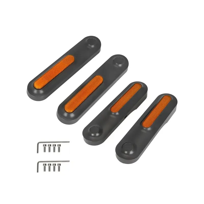 Two Gray Xiaomi 4 Ultra Front Fork Decorative Covers + Two Rear Decorative Covers + Four Yellow Reflective Strips (with Screwdriver Tools) For Xiaomi 4 Ultra Scooters