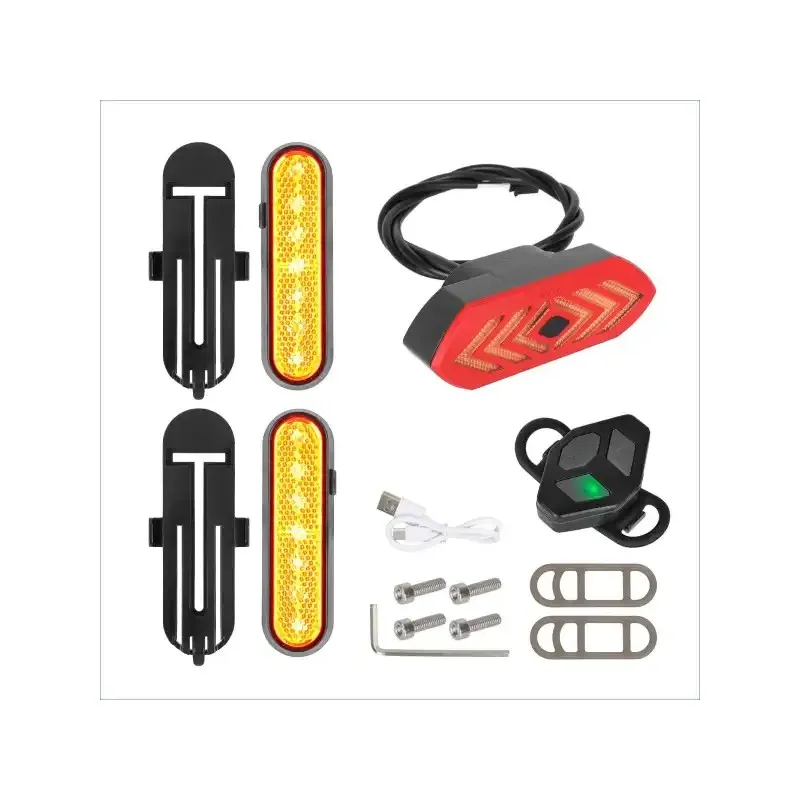 Ulip Yellow 2 Sets of Rechargeable Turn Signal Light and 1 Set of Turn Signal Tail Light With Remote Control for Xiaomi 4 Ultra Scooters Light Kit