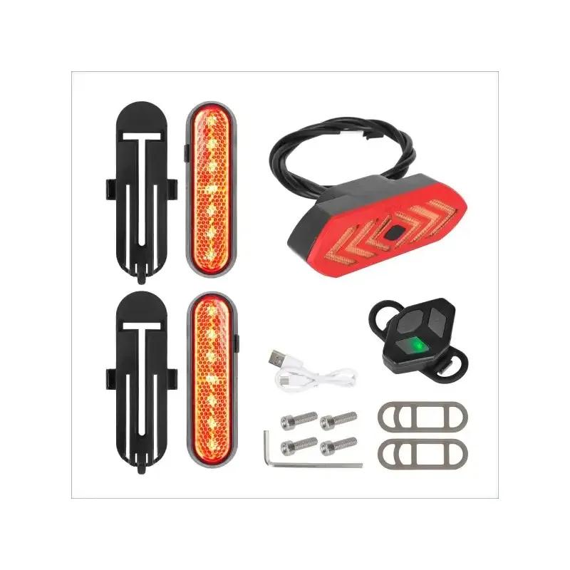 Ulip Red 2 Sets of Rechargeable Turn Signal Light and 1 Set of Turn Signal Tail Light With Remote Control for Xiaomi 4 Ultra Scooters Light Kit