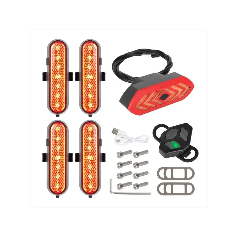 ULIP 5 PCS Turn Signal Taillight Kit for Xiaomi Mijia 4 Ultra Electric Scooter Smart Control Light Multiple Light Modes Riser Reflector Multiple Installation Turn Signal Taillight Interface Replacement LED High Brightness Safety Warning Turn Signal Kit