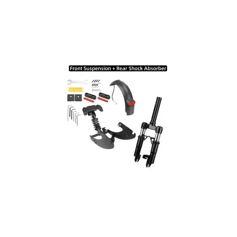 Flat Shoulder Type G30Max Front Fork Shock Absorber CY-03 + Upgraded Black G30Max Rear Shock Absorber Electric Scooter Damping Modification Replacement Parts