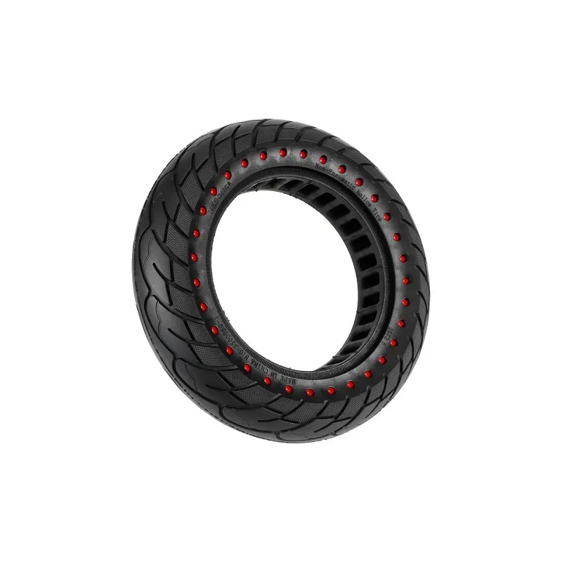 10*2.5 Solid Tire with Red Dots 45 Slot for Segway Ninebot Max G30/G30D Electric Scooter 10x2.5 Colorful Double Honeycomb Inflatable Scooter Tire Electric Scooter 10X2.5 Inch Rubber Tire Anti-puncture Honeycomb Solid Tire