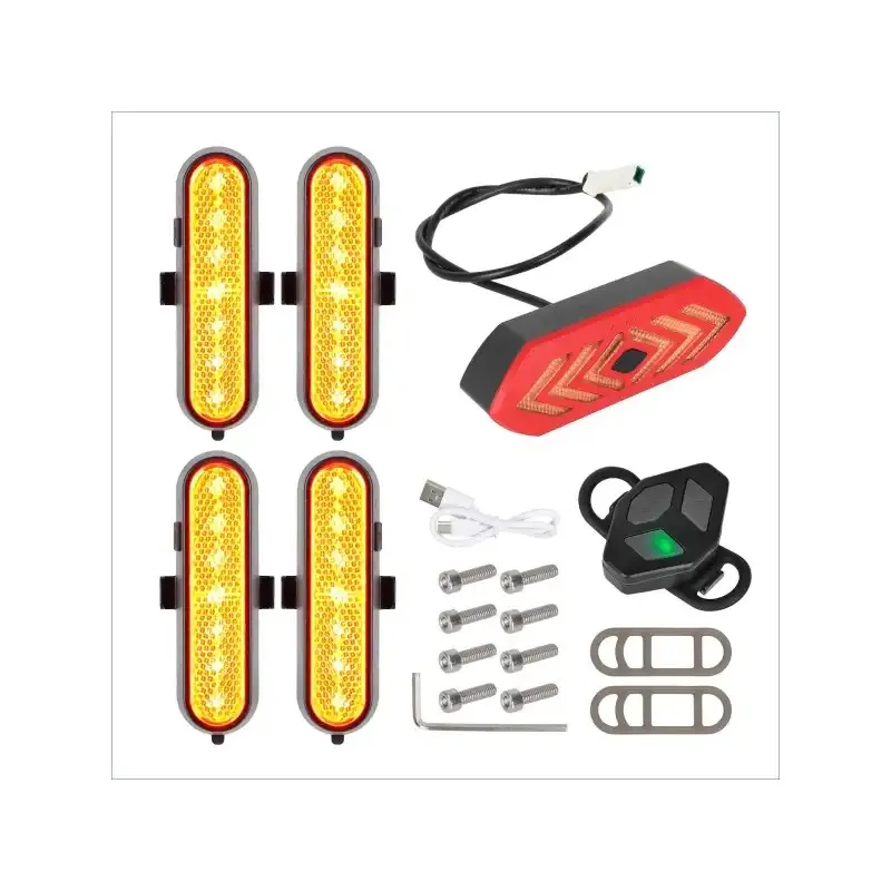 ULIP Smart Turn Taillight Kit for Ninebot Max G30/G30E/G30LP Electric Scooter 1 to 5 Multi-function Turn Signal Lights Multiple Installation Warning Lights Handle Remote Control LED Safety Warning Lights High Brightness Turn Signal Kit