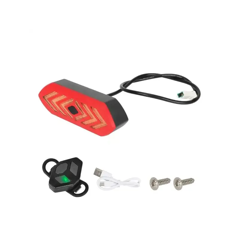 Ulip Turn Signal Fender Tail Light with Rechargeable Remote Control for Ninebot Max G30 scooter with Wire Remote Steering Taillight Accessories Wireless Remote Control Warning Light Cycling Part Fender Taillight Turn Signal
