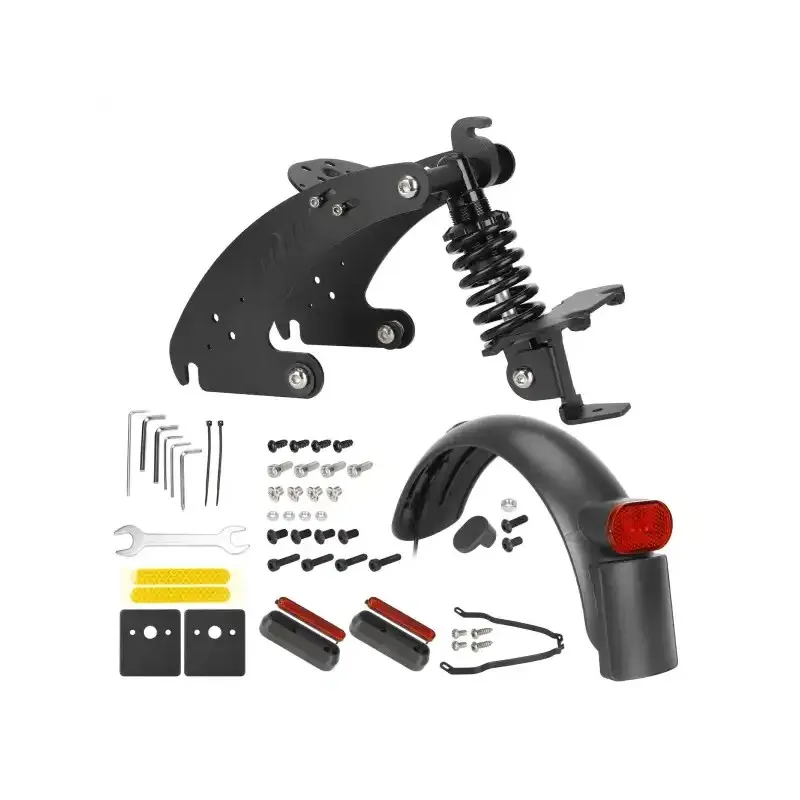 ULIP V2.0 Black Rear Suspension and Fender Taillight Bracket Kit for Segway Ninebot Max G30/G30D/G30E/G30LP Electric Scooter Widened Splash Fender and Bright Taillight High Performance Shock Absorption Modification Upgrade Enhanced Rear Shock Absorber Kit