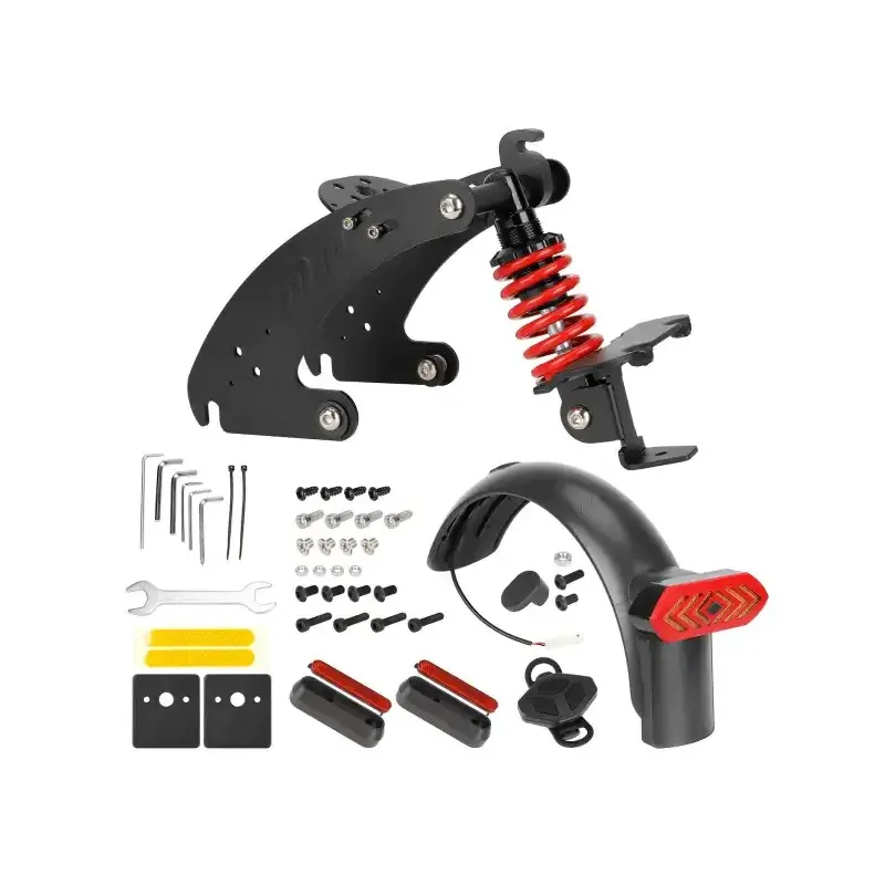 Ulip Black-Red V3 Rear Suspension with Turning Light for Segway Ninebot Max G30/G30D/G30LP/G30LE/G30E Rear Suspension Rear Shock Absorber with Rear Fender License Plate And Turning Signal Taillights