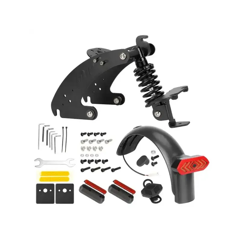 Ulip Black V3 Rear Suspension with Turning Light for Segway Ninebot Max G30/G30D/G30LP/G30LE/G30E Rear Suspension Rear Shock Absorber with Rear Fender License Plate And Turning Signal Taillights