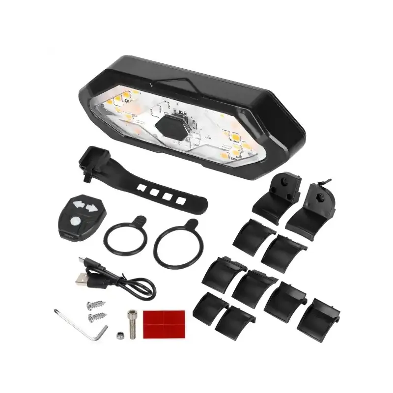 Remote Control Turn Signal Tail Light with Clips for Xiaomi M365 Pro 1S Pro2 MI3 MI4 4 Pro 4 Ultra G30 Max G30D and G30 Rear Fender LED Headlight 32 LED Super Bright Lamp Spotlights Mountain Bike Lights Universal Bicycle Waterproof Turn Signal
