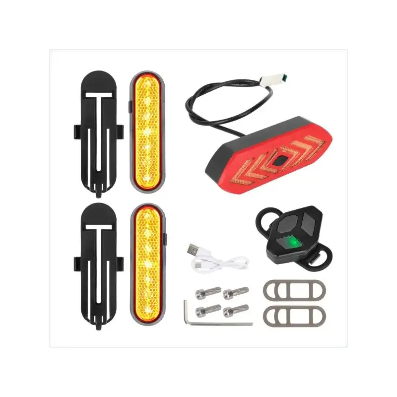 ULIP Turn Signal Taillight Kit for Ninebot Max G30/G30E/G30LP Electric Scooter Original Taillight Replacement Connection Seat Tube Reflector Multi-position Installation Remote Control Turn Signal USB Rechargeable Turn Signal LED Safety Warning Light