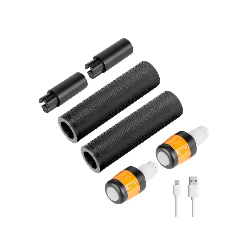 Ulip Turn Signals LED Lights Grips Anti-slip Handlebar Extension Sleeve Handlebar Grip For Ninebot Max G30 G30D/E/LP Ellecric Scooter USB Chargerable Extender Silicone Grip Set with Light for Max G30 Scooters