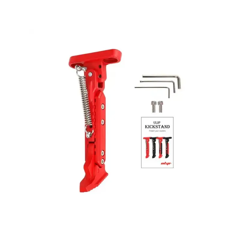 V2 Red Adjustable Aluminum kickstand for Segway Max G30 Kickstand Foot Support Side Stand Packing Rack Kickstand Parking Foot Support Stand For Ninebot Max G30 Kaabo Mantis 10 Vsett 9 Electric Scooter Adjustable Kickstand Accessories