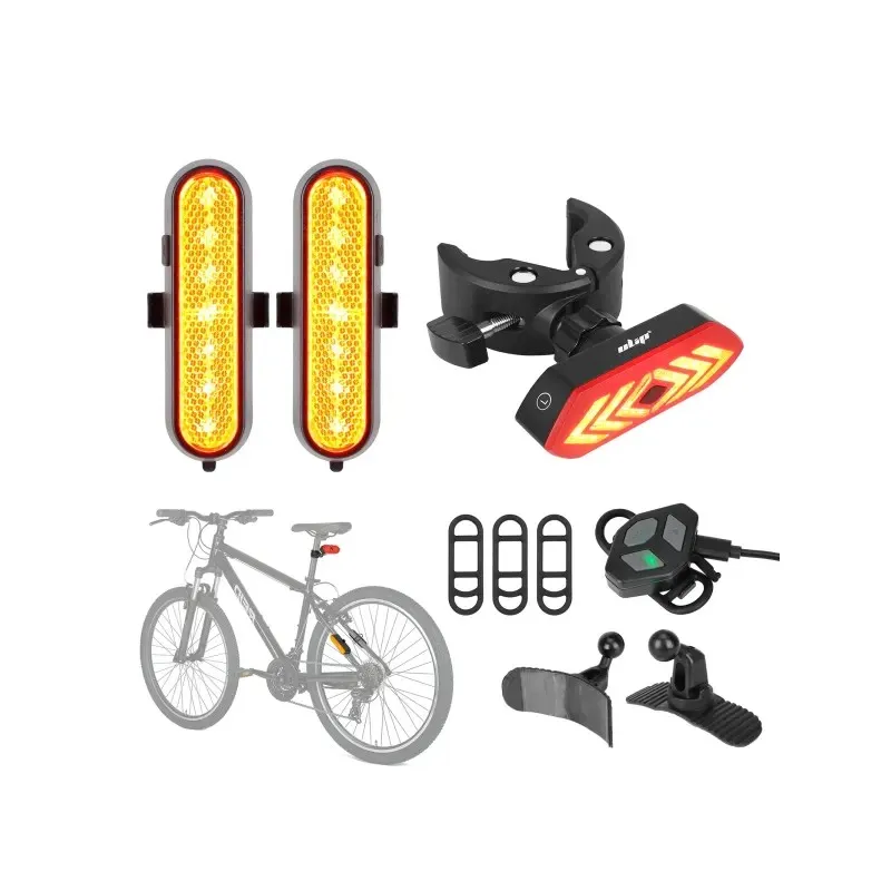 ULIP Universal Turning Light Large Clip Tail Light Seat Tube Reflector Can Be Installed In Multiple Places Rear Fender Bike Light Remote Turn Signal Scooter Bicycle Tail Light for Bicycle USB Rechargeable Rear Light Bicycle LED Safety Warning Parts