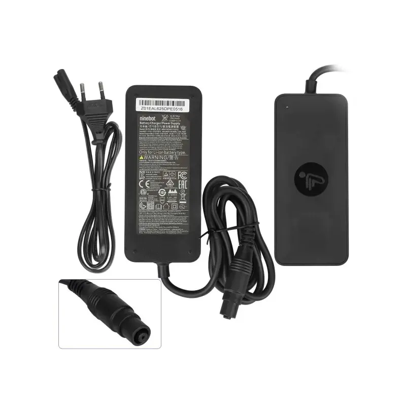 Original Segway Ninebot 54.6V1.3A EU Standard Charger with Xiaomi O connector for Xiaomi 4 Pro Plus/4 Pro Max/Ninebot G3 F3 GT3 ZT3 Electric Scooter Charger Power Adapter EU Standard Charger Battery Charging Transformer