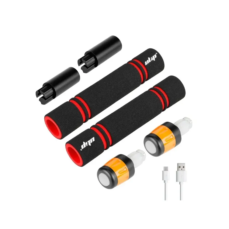 Ulip Black Electric Scooter Handlebar Extender Handle Bar Grips Extension with Black-Orange Turn Signals Direction Indicator Lights for Xiaomi M365 Pro Pro2 1S MI3 Ninebot ES Series