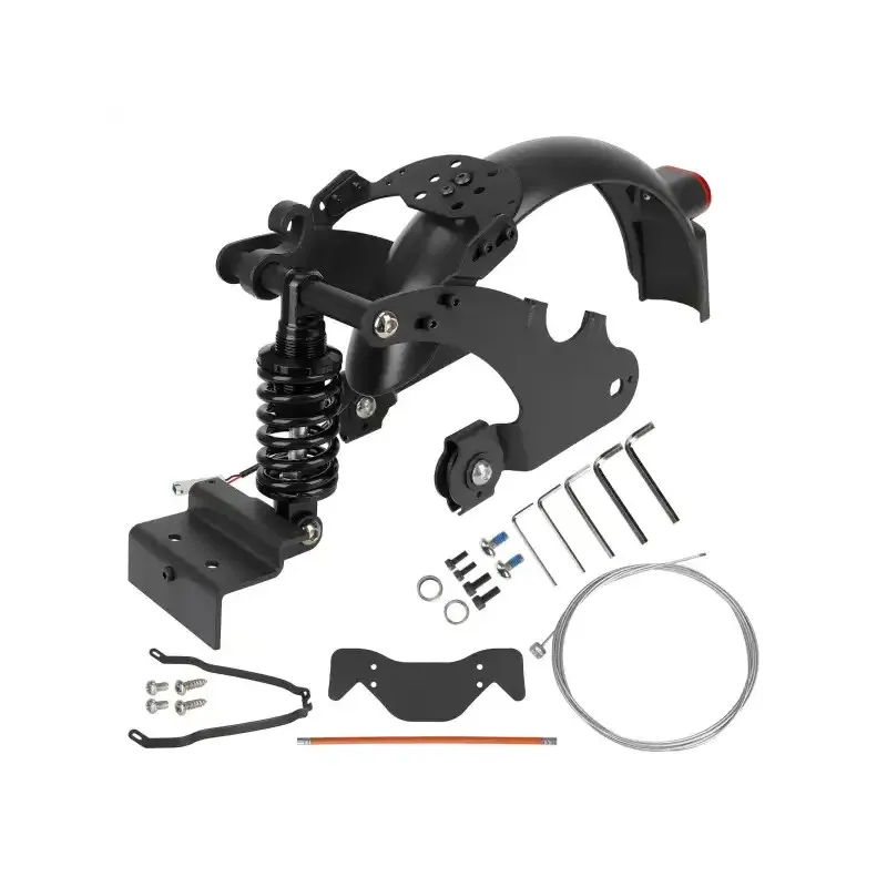 Black V2 Rear Suspension for Segway Ninebot F20 F25 F30 F40 Scooters F Series F20 F25 F30 F40 Rear Shock Absorber Tail Shock Absorber Modification Parts Spring Shock Absorber with Fender Light and Bracket