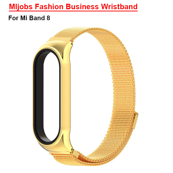 Gold MIjobs Fashion Business Wristband For mi band 8	
