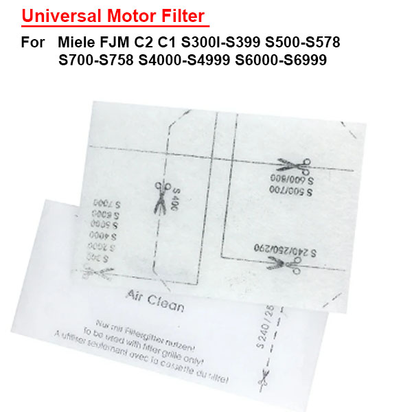 Universal Motor Filter For Miele FJM C2 C1 S300I-S399 S500-S578 S700-S758 S4000-S4999