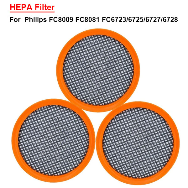  3pcs HEPA Filters for Philips FC8009 FC8081 FC6723/6725/6727/6728 