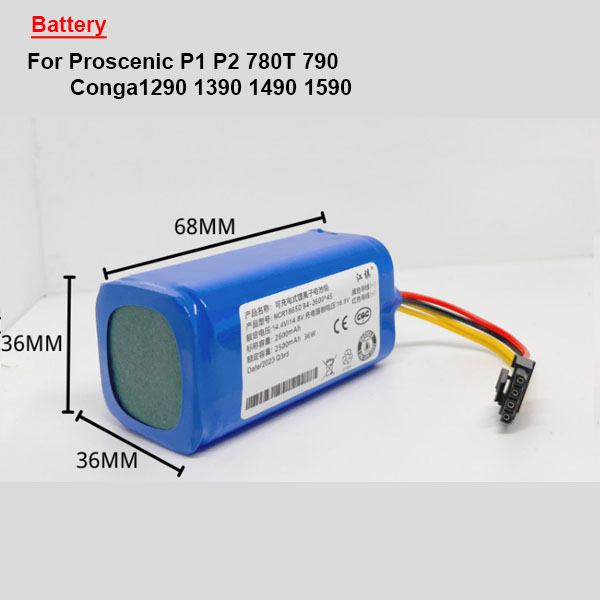  Battery For Proscenic P1 P2 780T 790    Conga1290 1390 1490 1590 