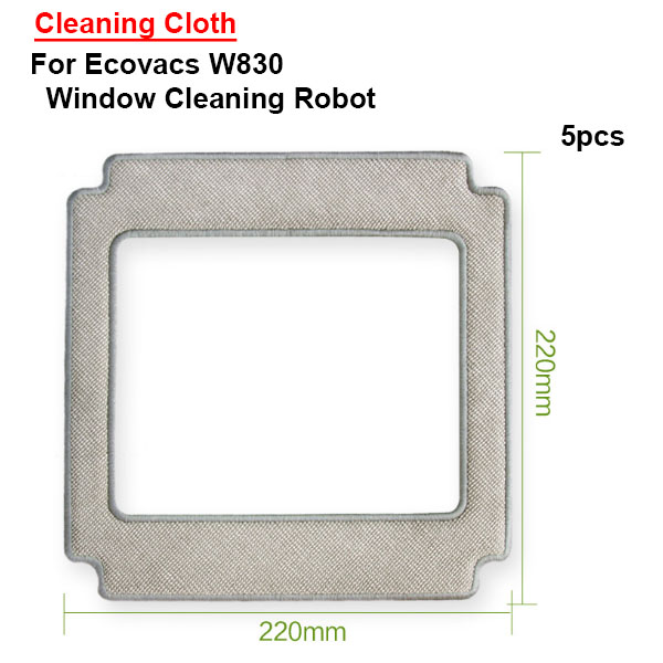  5PCS Cleaning Cloth For Window Cleaning Robot  Ecovacs W830 