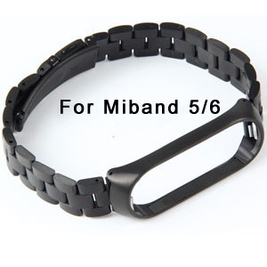   Black stainless steel Wristband For miband 5/6  