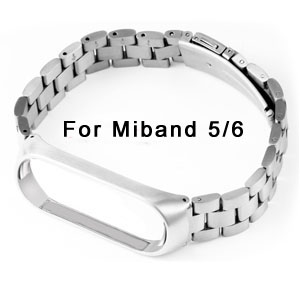 silver stainless steel Wristband For miband 5/6	
