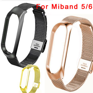 Black/gold/rose gold Stainless steel clasp Wristband For miband 5/6	
