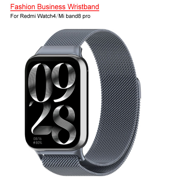  (black / silver)Fashion Business Wristband For Redmi Watch4/Mi band8 pro 