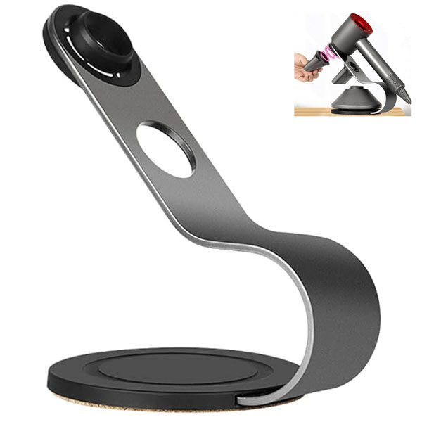   Hair Dryer Holder Bracket for Dyson Supersonic HD01/02/03 Accessory, Magnetic Power Plug Organizer, Aluminum Alloy Stand for Bathroom Tool	  