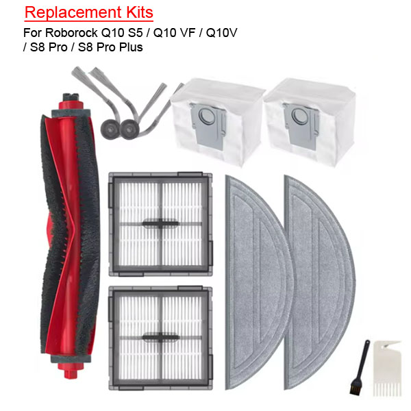  Replacement Kits For  Roborock Q10 S5 / Q10 VF / Q10V / S8 Pro / S8 Pro Plus 