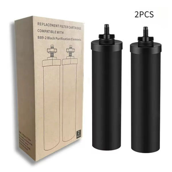  BB9-2 Activated Carbon Water Filter 2 Pack for Black Berkey Gravity Fed Purification System Replacement 