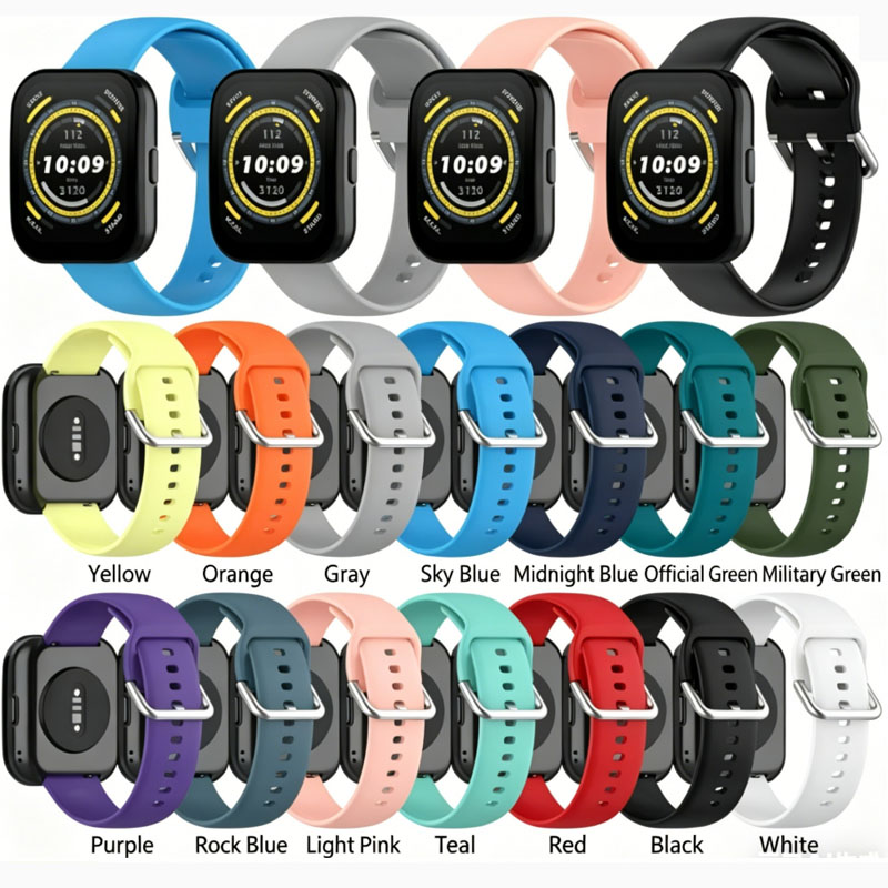  22mm Magnetic Folding Buckle Silicone Watch Band for Amazfit Bip 5  