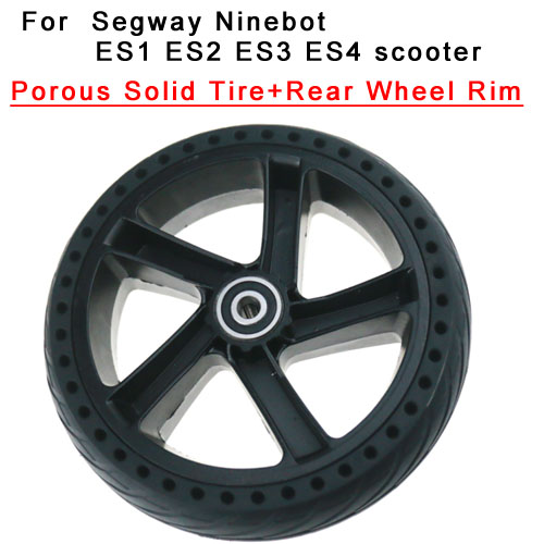 Porous Solid Tire+Rear Wheel Rim for Ninebot ES1/ES2/ES3/ES4 