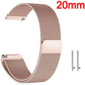  (Rose gold) 20mm Fashion Business Wristband For Huami Bip/Bip lite/GTS1/2/GTR 42mm 