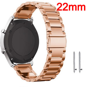  (Rose gold) 22mm stainless steel Wristband For Huami 1/2/2s/3/GTR 47MM/GTR 2 