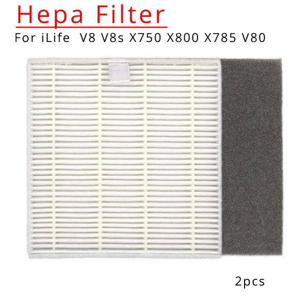  Hepa Filter for iLife V8 V8s X750 X800 X785 V80 (2pcs)