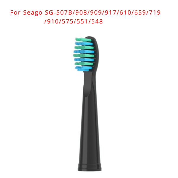 (Black)Electric Toothbrush Heads For Seago SG-507B/908/909/917/610/659/719/910/575/551/548