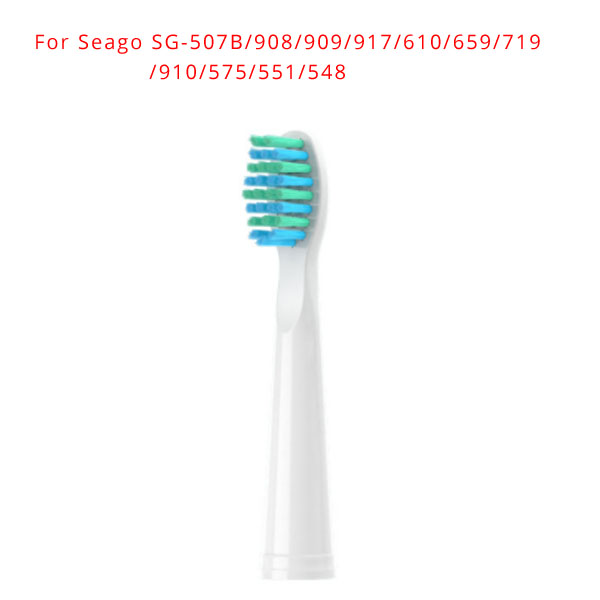 (White)Electric Toothbrush Heads For Seago SG-507B/908/909/917/610/659/719/910/575/551/548