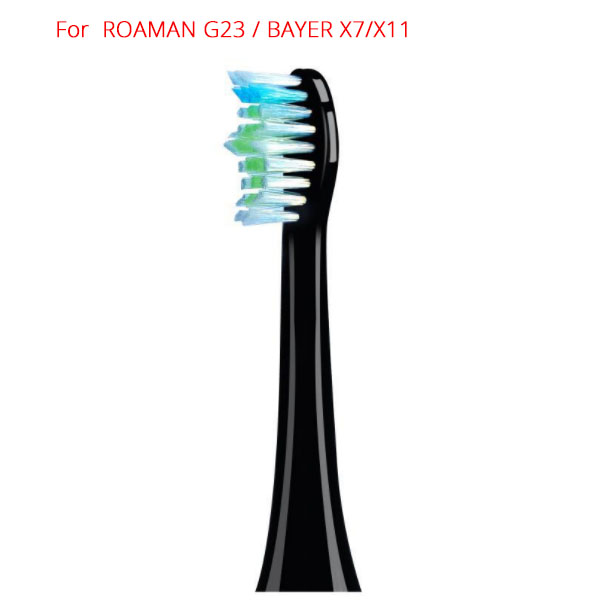 (Black)Electric Toothbrush Heads For ROAMAN G23/BAYER X7/X11