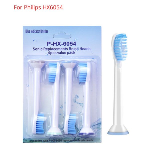 4pcs Replacement Electric Sonic Brush Heads Compatible for Philips HX6054