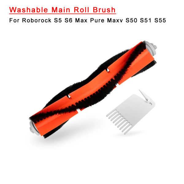    Washable Main Roll Brush for Roborock S5 S6 Max Pure Maxv S50 S51 S55/ Mijia 1 / 1S SDJQR01RR SDJQR02RR SDJQR03RR   