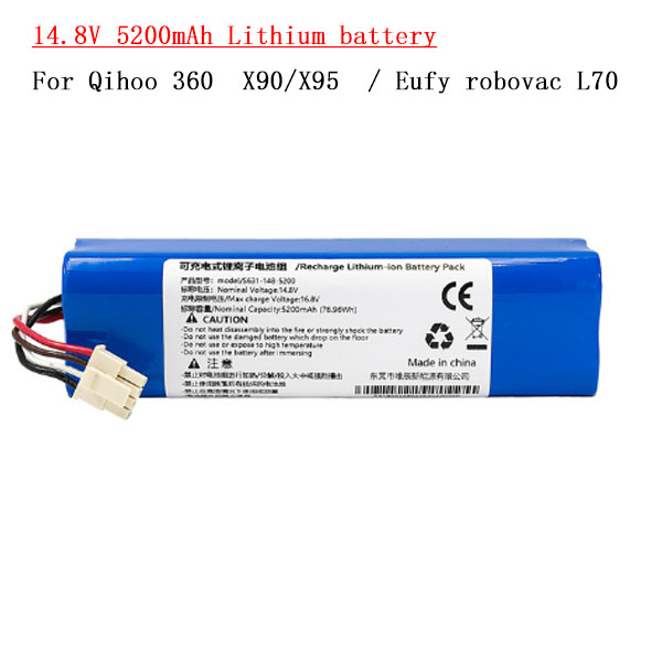 14.8V 5200mAh Lithium battery For Qihoo 360 X90/X95/  Eufy robovac L70 