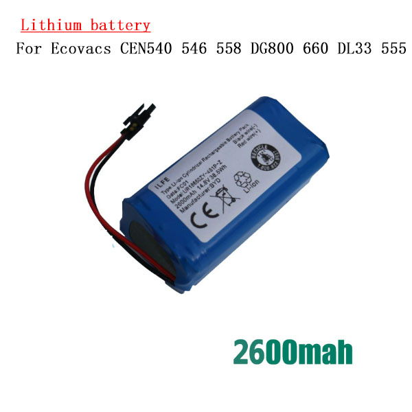 2600mAh Lithium battery For Ecovacs CEN540 546 558 DG800 660 DL33 555