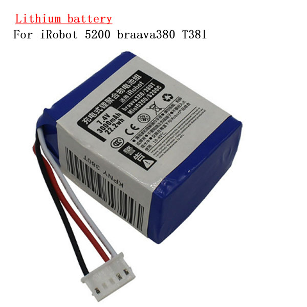 3000mAh Lithium battery For iRobot 5200 braava380 T381