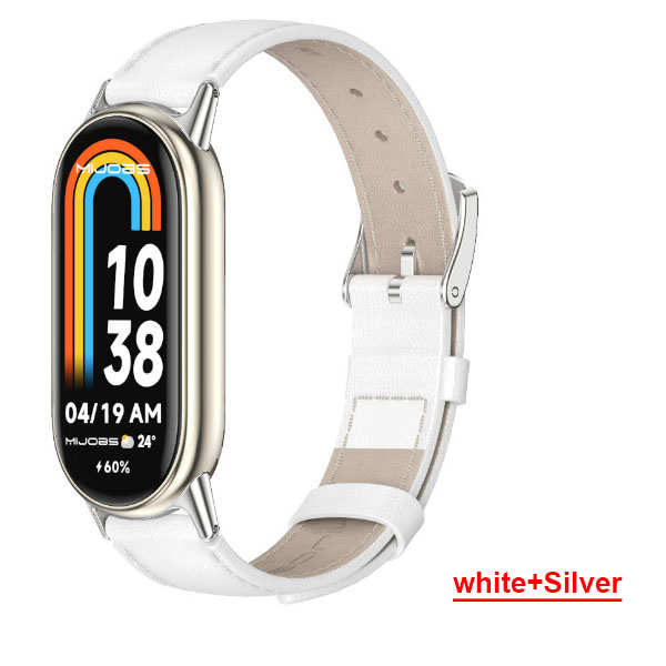  MIjobs Cowhide strap  for miband 8	 