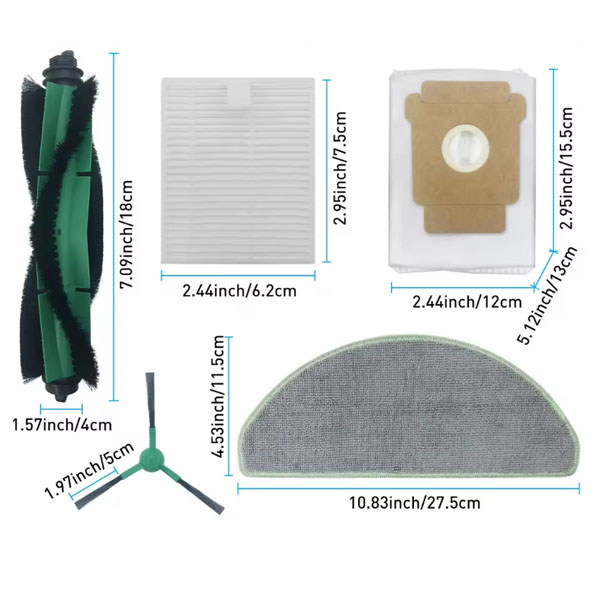  Replacement Kits For iRobot Roomba Combo Essential, (Roomba Vac Essential), Roomba 105 Combo, Roomba 104 Comb _1