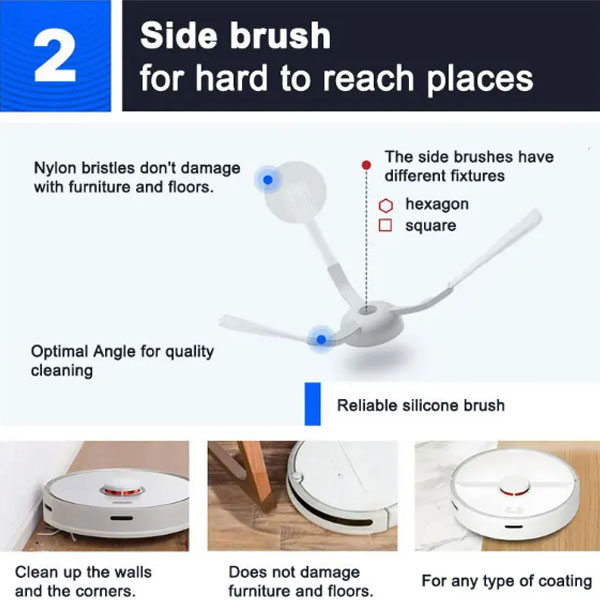  Replacement Kits For MI Mop essential/ G1 MJSTG1 Robot Vacuum Cleaner        _3