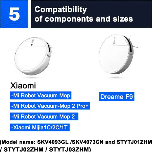  Replacement Kits For MI Robot Vacuum Mop / 1C STYTJ01ZHM /2C STYTJ03ZHM           