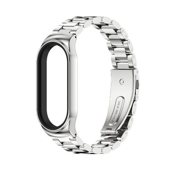  (Black/silver) mijobs  stainless steel Wristband For miband 7/7 NFC 
