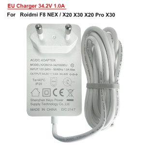 EU Charger 34.2V 1.0A For Roidmi F8 NEX / X20 X30 X20 Pro X30